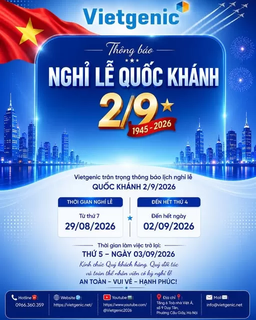 THÔNG BÁO NGHỈ LỄ QUỐC KHÁNH 2/9/2026